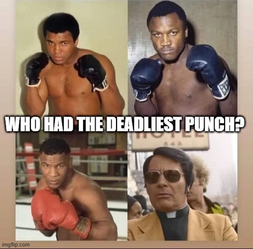 Punch | WHO HAD THE DEADLIEST PUNCH? | image tagged in dark humor | made w/ Imgflip meme maker