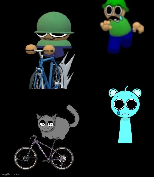 Brobgonal steals Bandu's bike SPRUNKIFIED | image tagged in brobgonal steals bandu's bike | made w/ Imgflip meme maker