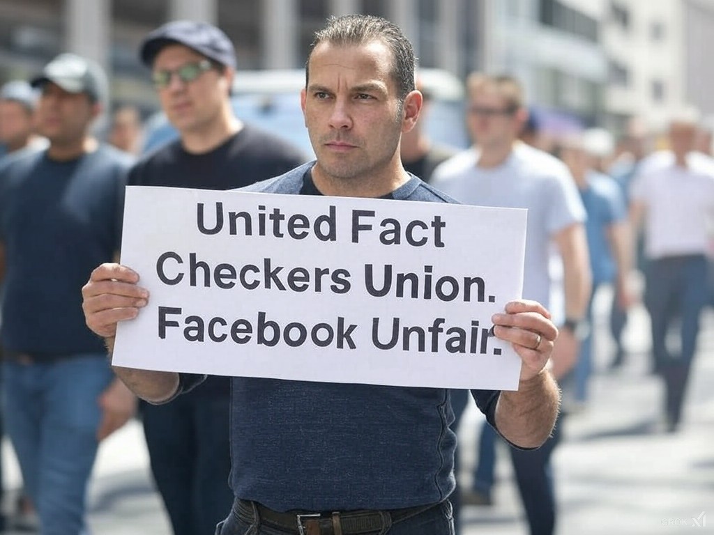 High Quality Fact Checkers union protest Blank Meme Template