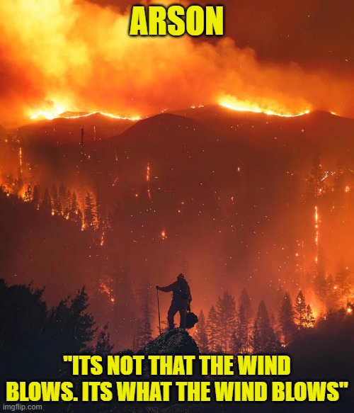 Ron White | ARSON; "ITS NOT THAT THE WIND BLOWS. ITS WHAT THE WIND BLOWS" | image tagged in california wildfire,comedy,stand up,wildfires,california,arson | made w/ Imgflip meme maker