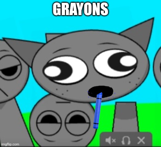 Gray eating crayons | GRAYONS | image tagged in stupid gray | made w/ Imgflip meme maker