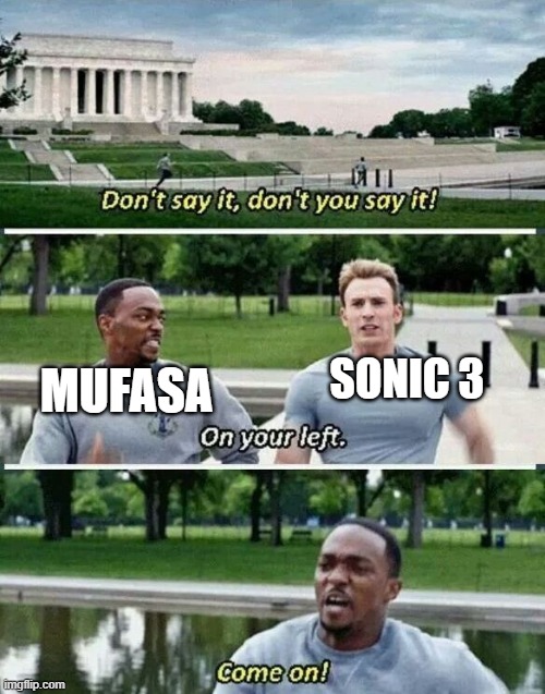 On Your Left | SONIC 3; MUFASA | image tagged in on your left | made w/ Imgflip meme maker