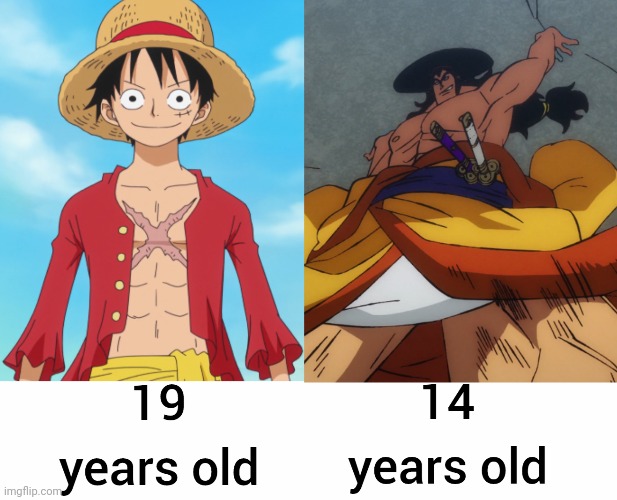 Luffy and Oden | image tagged in one piece,oden,kozuki oden,luffy,anime,memes | made w/ Imgflip meme maker