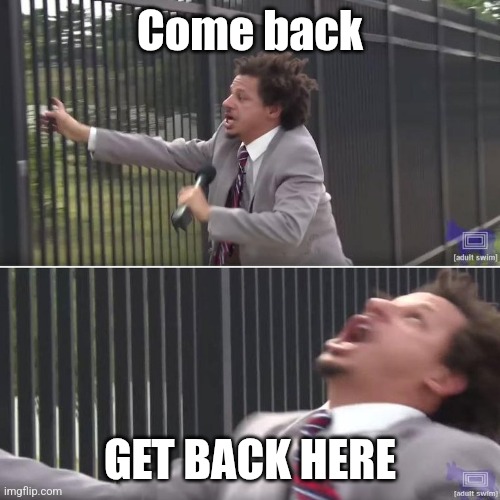 When your online friend suddenly disappears | Come back; GET BACK HERE | image tagged in funny,meme,idk | made w/ Imgflip meme maker