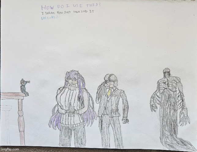 Drew some of my favorite video game characters hunting ghosts | image tagged in drawing,ddlc,metal gear rising,ghost,mii | made w/ Imgflip meme maker