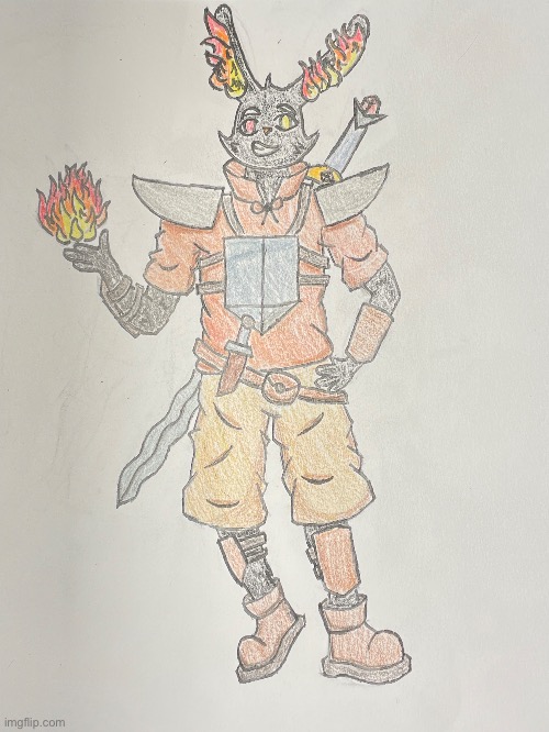 Request for Sarina.the.chaotic.transfem! This is a Rabbitfolk/fire genasi paladin/sorcerer! | made w/ Imgflip meme maker