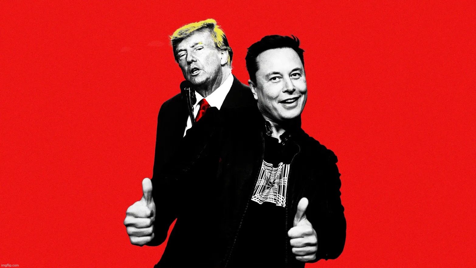 Just me and my shadow, Elon Musk and Trump | image tagged in elon musk,donald trump,chinese,china,kkk | made w/ Imgflip meme maker