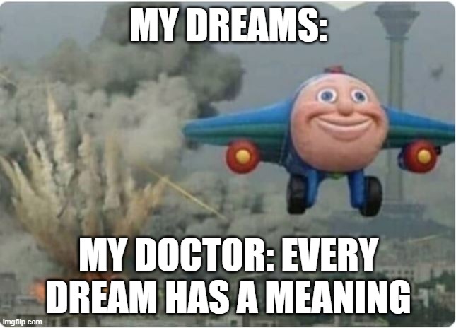 Flying Away From Chaos | MY DREAMS:; MY DOCTOR: EVERY DREAM HAS A MEANING | image tagged in flying away from chaos | made w/ Imgflip meme maker