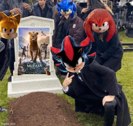 Sonic 3 vs Mufasa be like | image tagged in grant gustin over grave,memes,funny,sonic the hedgehog,disney,lion king | made w/ Imgflip meme maker