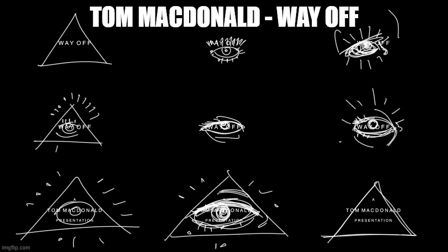 Tom MacDonald Illuminaughty? | TOM MACDONALD - WAY OFF | image tagged in tom macdonald,illuminati,symbols,cuckletom | made w/ Imgflip meme maker