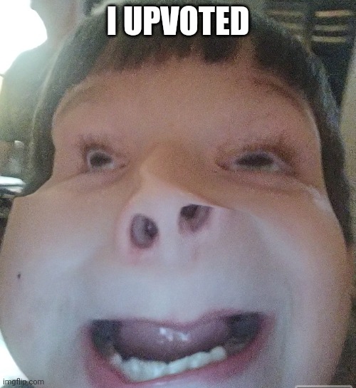 warped ugly kid | I UPVOTED | image tagged in warped ugly kid | made w/ Imgflip meme maker