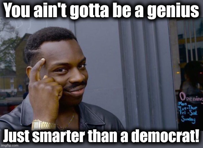 Roll Safe Think About It Meme | You ain't gotta be a genius Just smarter than a democrat! | image tagged in memes,roll safe think about it | made w/ Imgflip meme maker