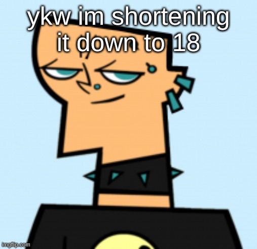 duncan | ykw im shortening it down to 18 | image tagged in duncan | made w/ Imgflip meme maker