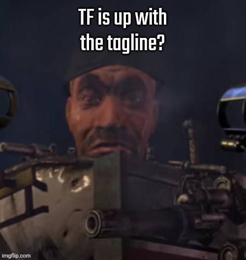 *description | TF is up with the tagline? | image tagged in skibidi toilet stare | made w/ Imgflip meme maker