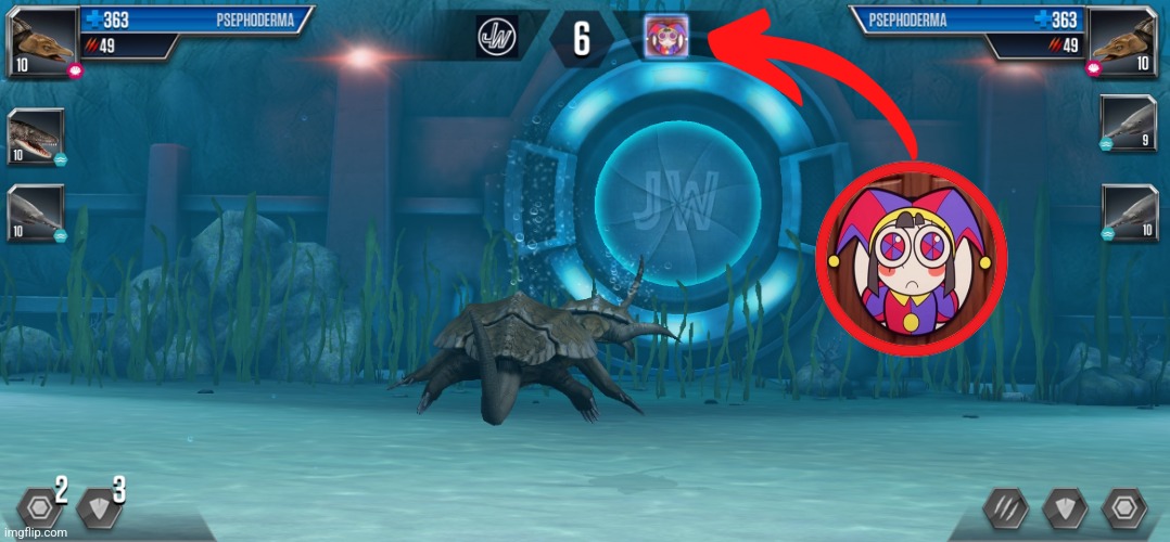 Pomni playing JWTG?!.mp3 | image tagged in jurassic park,jurassic world,jurassic park/world,pomni,tadc,the amazing digital circus | made w/ Imgflip meme maker