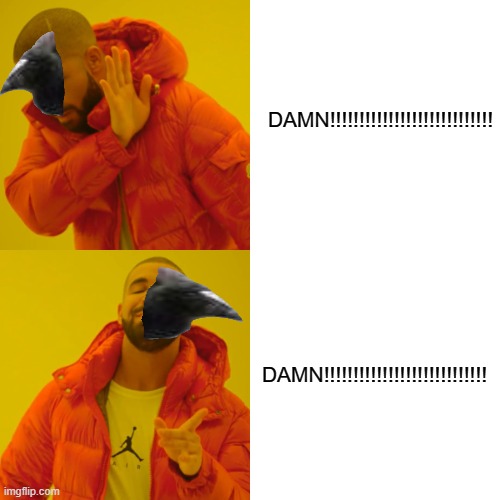 Drake Hotline Bling Meme | DAMN!!!!!!!!!!!!!!!!!!!!!!!!!!!! DAMN!!!!!!!!!!!!!!!!!!!!!!!!!!!! | image tagged in memes,drake hotline bling | made w/ Imgflip meme maker