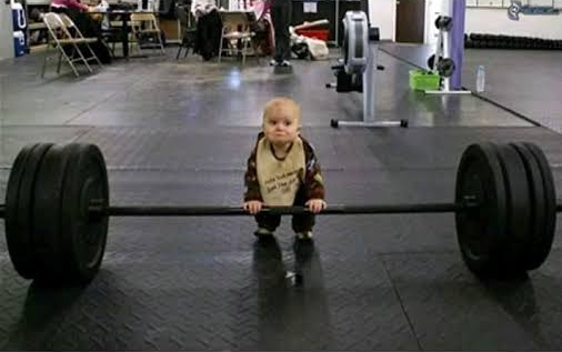 Kid lifting Weight Blank Meme Template