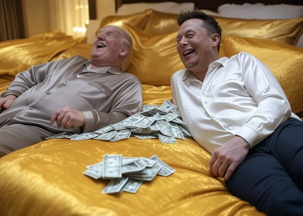 Donald Trump Elon Musk in bed elonald Blank Meme Template