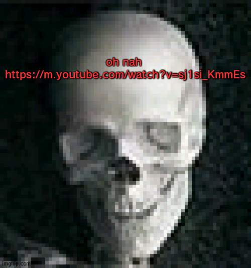 Skull | oh nah 
https://m.youtube.com/watch?v=sj1si_KmmEs | image tagged in skull | made w/ Imgflip meme maker