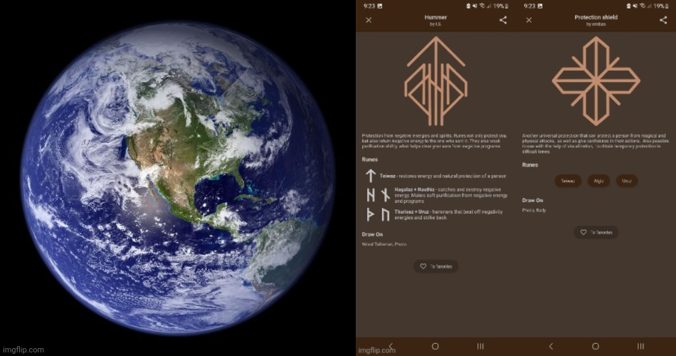 image tagged in earth,runes hammer sheild | made w/ Imgflip meme maker