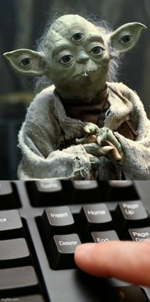 The eyes on Yoda | image tagged in delete,yoda,eye,eyes,cursed image,memes | made w/ Imgflip meme maker