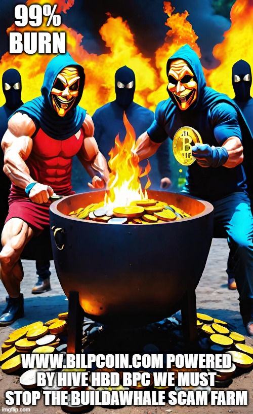 99% BURN; WWW.BILPCOIN.COM POWERED BY HIVE HBD BPC WE MUST STOP THE BUILDAWHALE SCAM FARM | made w/ Imgflip meme maker