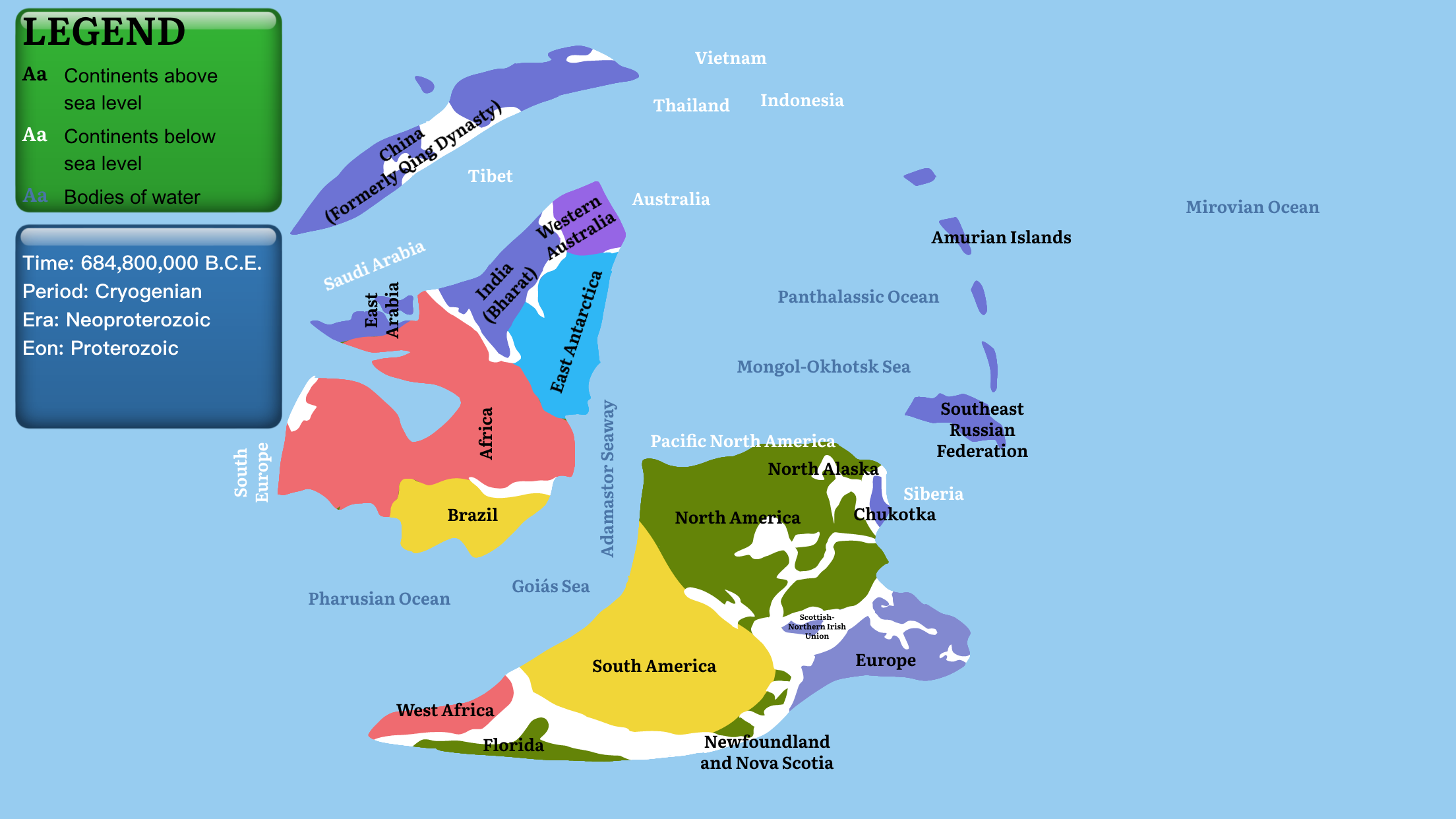 Map of Earth in 684,800,000 B.C.E. Blank Meme Template