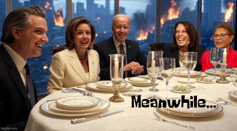 Liberals - Working for the People | image tagged in newsom,pelosi,biden,harris,bass | made w/ Imgflip meme maker