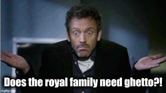 SHRUG | Does the royal family need ghetto?! | image tagged in shrug | made w/ Imgflip meme maker