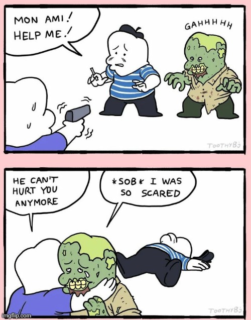 Wrong being | image tagged in gun,guns,comics,shot,comics/cartoons,monster | made w/ Imgflip meme maker