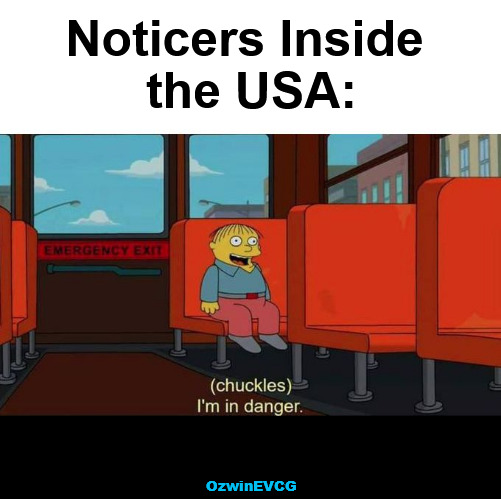 [ NITU ] | Noticers Inside 

the USA:; OzwinEVCG | image tagged in i'm in danger blank place above,the struggle,occupied usa,government corruption,politicians suck,2020s | made w/ Imgflip meme maker