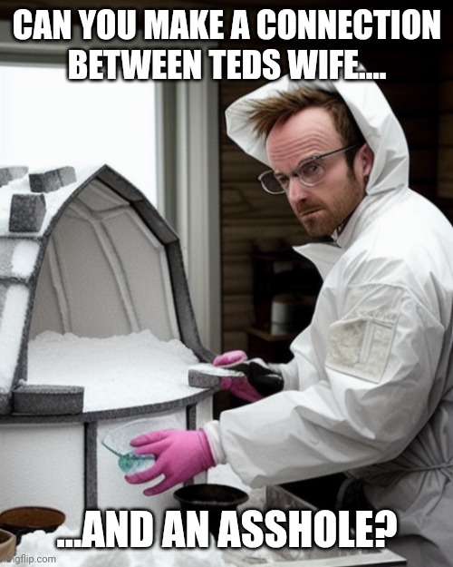 Snowcones | CAN YOU MAKE A CONNECTION BETWEEN TEDS WIFE.... ...AND AN ASSHOLE? | image tagged in snowcones | made w/ Imgflip meme maker