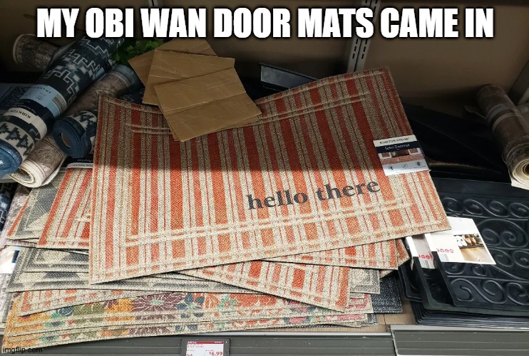 Door Mats | MY OBI WAN DOOR MATS CAME IN | image tagged in obi wan kenobi | made w/ Imgflip meme maker