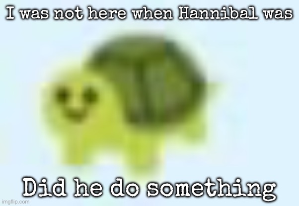 Let me guess, groomer | I was not here when Hannibal was; Did he do something | image tagged in low quality turtle,msmg | made w/ Imgflip meme maker