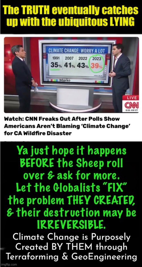 Yes…. 39% of the population being brainwashed by the Psyop IS bad.  But, Not as bad as 43%. | image tagged in geoengineering by them,thats what should worry you,if lefty globalists left it alone itd be fine,leftists fjb voters kissmyass | made w/ Imgflip meme maker