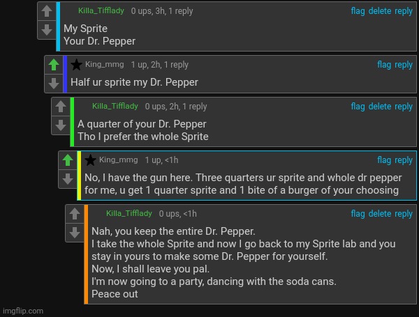 Soda | image tagged in dr pepper,sprite | made w/ Imgflip meme maker