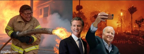 Democrats burn down California Blank Meme Template