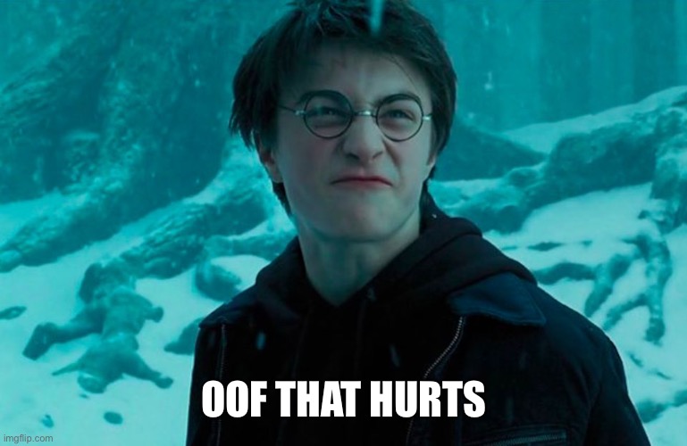 Harry Potter Oof | OOF THAT HURTS | image tagged in harry potter,oof,painful,yikes | made w/ Imgflip meme maker