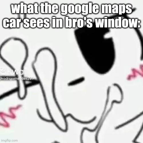 hmmmmm i wonder what is happening in there | what the google maps car sees in bro's window: | image tagged in softcore boykisser | made w/ Imgflip meme maker