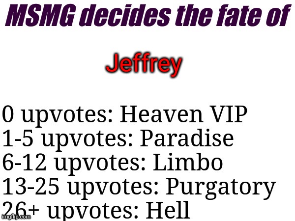 MSMG decides | Jeffrey | image tagged in msmg decides | made w/ Imgflip meme maker