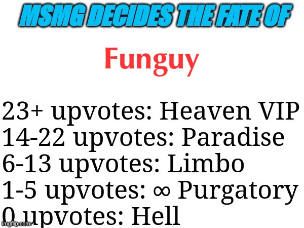 fingers crossed | Funguy | image tagged in msmg decides | made w/ Imgflip meme maker