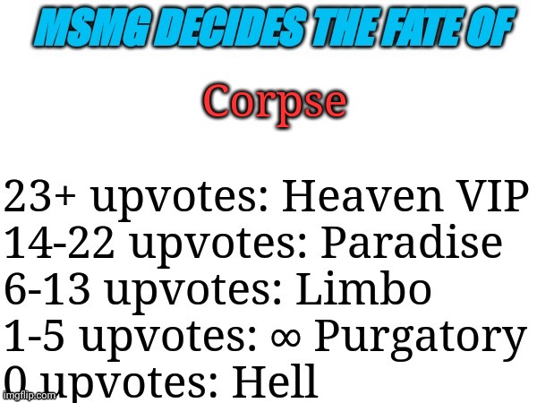 MSMG decides | Corpse | image tagged in msmg decides | made w/ Imgflip meme maker