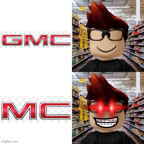 MC when he sees a GMC pickup truck | image tagged in mc getting triggered meme,mc,memes,autism,gmc,dopamine | made w/ Imgflip meme maker