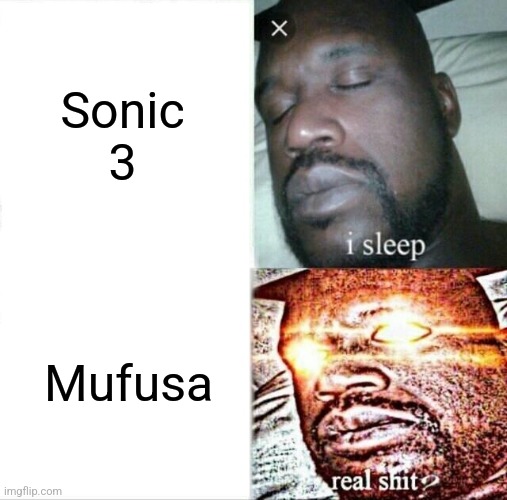 Sonic 3 Mufusa | image tagged in memes,sleeping shaq | made w/ Imgflip meme maker