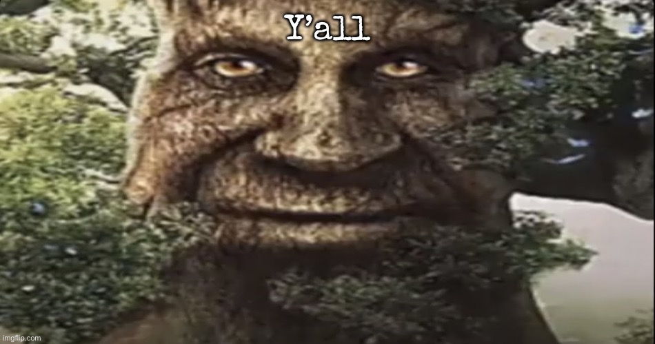 Tree | Y’all | image tagged in wise mystical tree,msmg | made w/ Imgflip meme maker