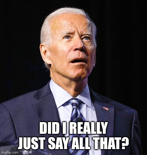 Joe Biden | DID I REALLY JUST SAY ALL THAT? | image tagged in joe biden | made w/ Imgflip meme maker