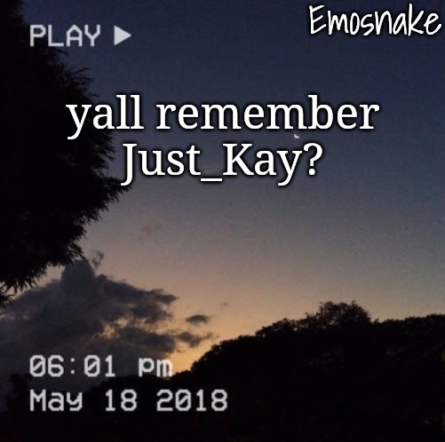 Emosnake's dreamy temp | yall remember Just_Kay? | image tagged in emosnake's dreamy temp | made w/ Imgflip meme maker