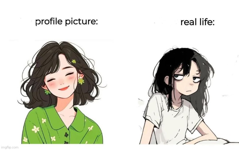 crystal clear | image tagged in profile picture,profile picture vs real life | made w/ Imgflip meme maker