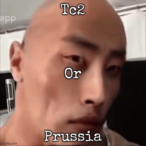 One of the two options for my next username | Tc2; Or; Prussia | image tagged in da chinese wok,msmg | made w/ Imgflip meme maker