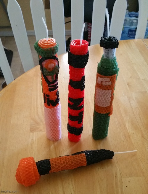 Some Beeswax candles I made over the weekend | image tagged in random | made w/ Imgflip meme maker